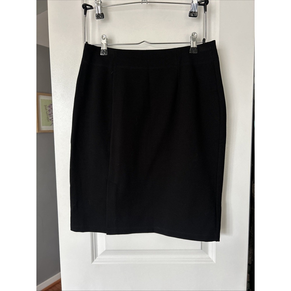 Eileen Fisher Skirt Black Pull On Ponte Pencil Straight Stretch Sz Small Petite